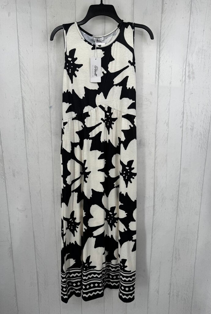 S flo print slvls maxi dress