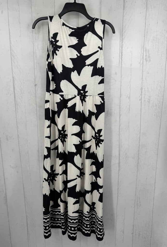 S flo print slvls maxi dress
