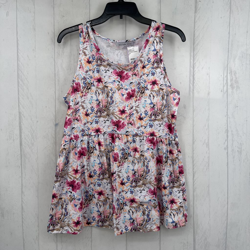 M flo print peplum tank
