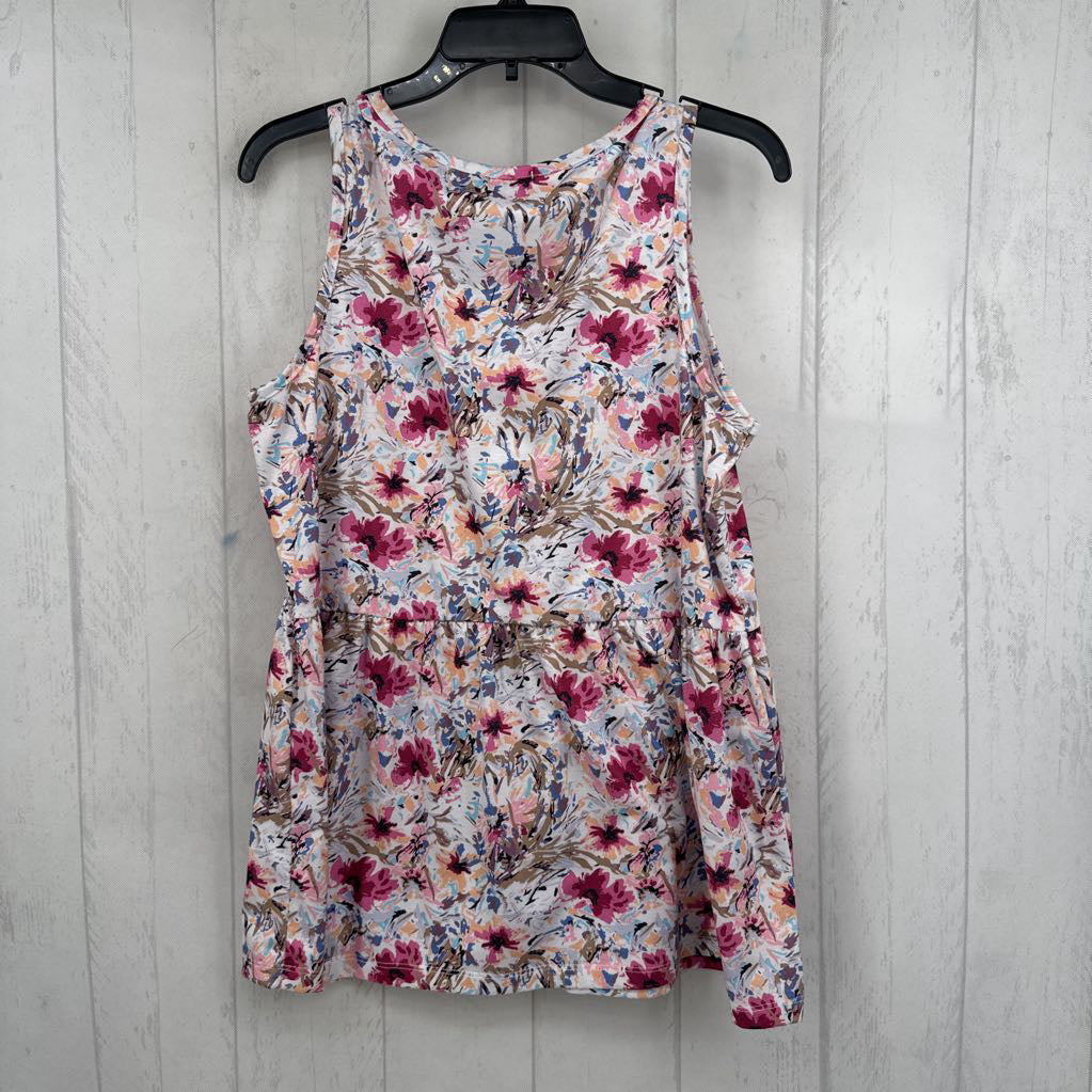 M flo print peplum tank