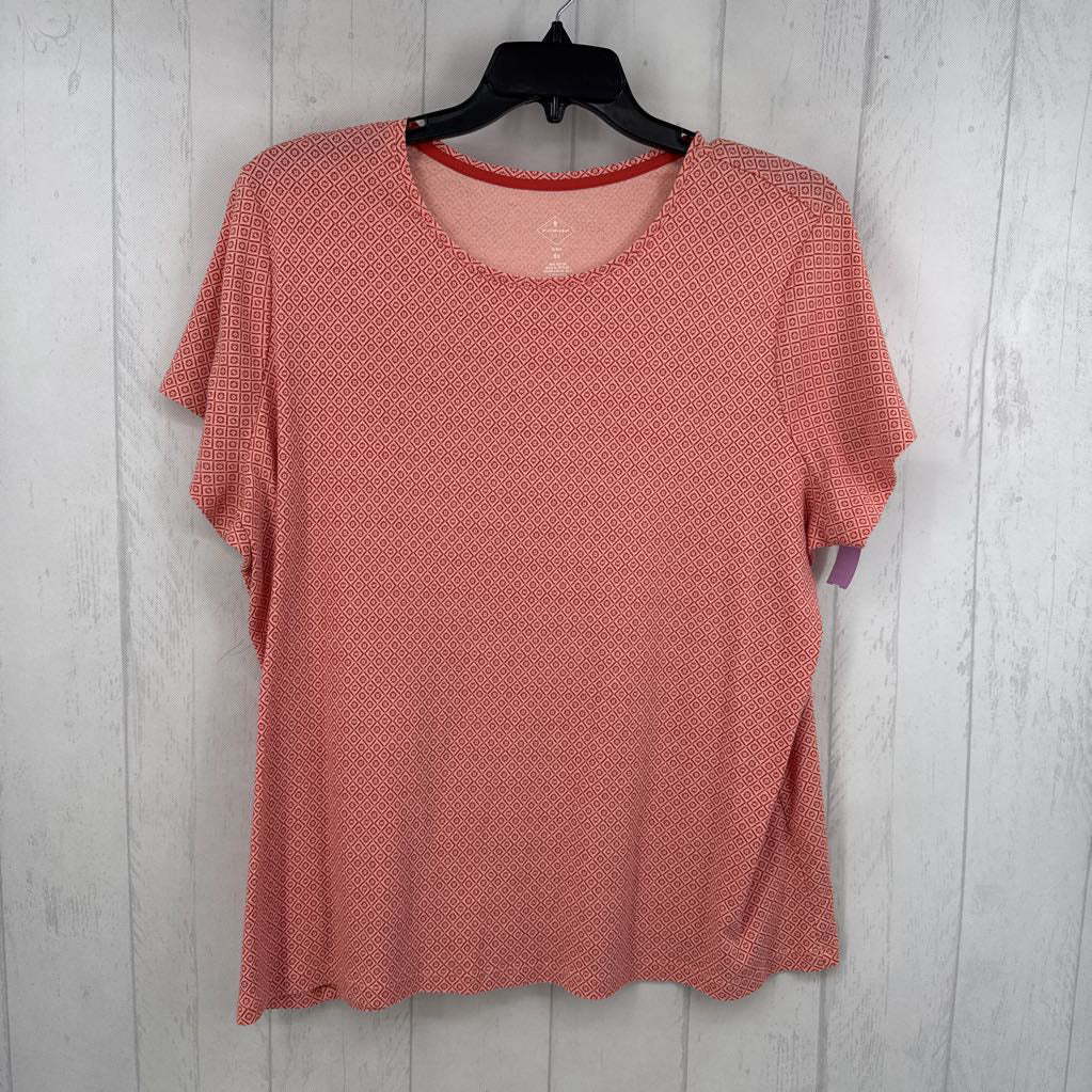 3x s/s geometric print top