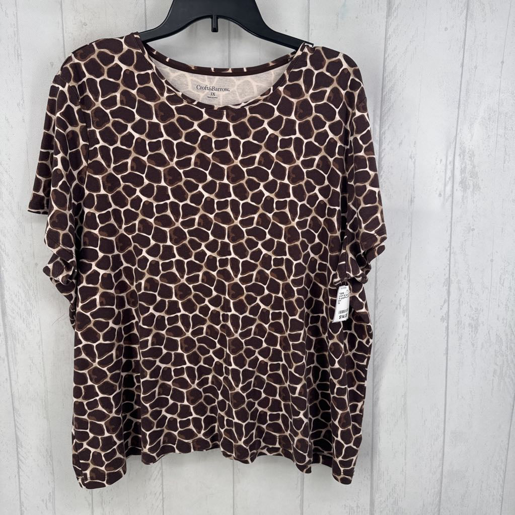 3x graiffe print s/s top
