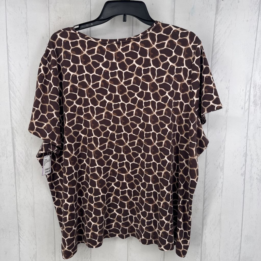 3x graiffe print s/s top