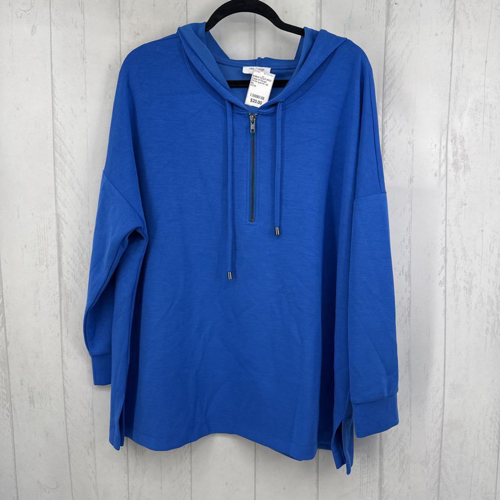2X/3X quarter zip hooded pullover