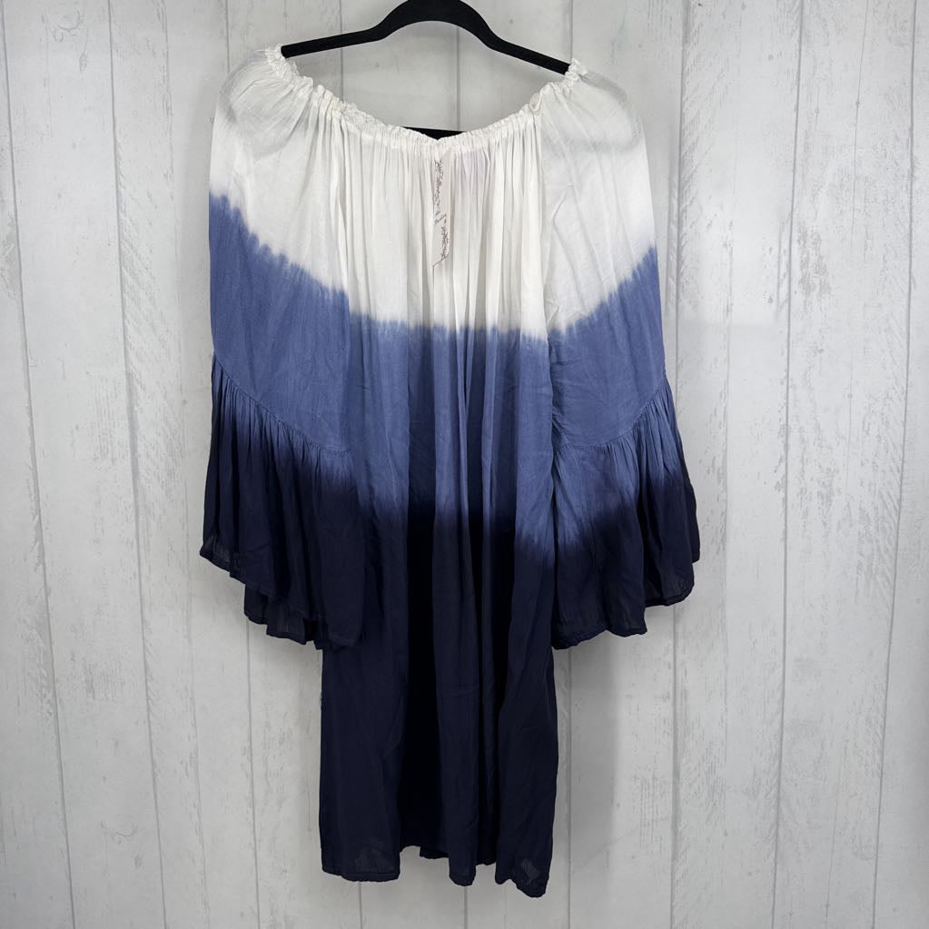 O/S tie-dye flowy slv cover-up