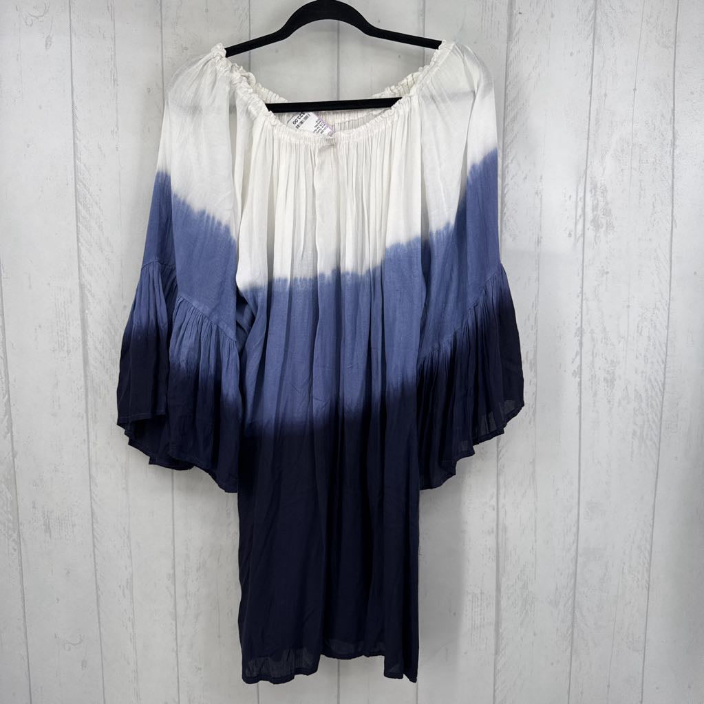 O/S tie-dye flowy slv cover-up