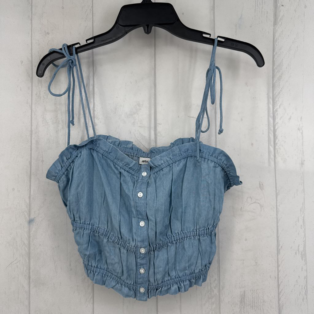 R40 M denim crop tank