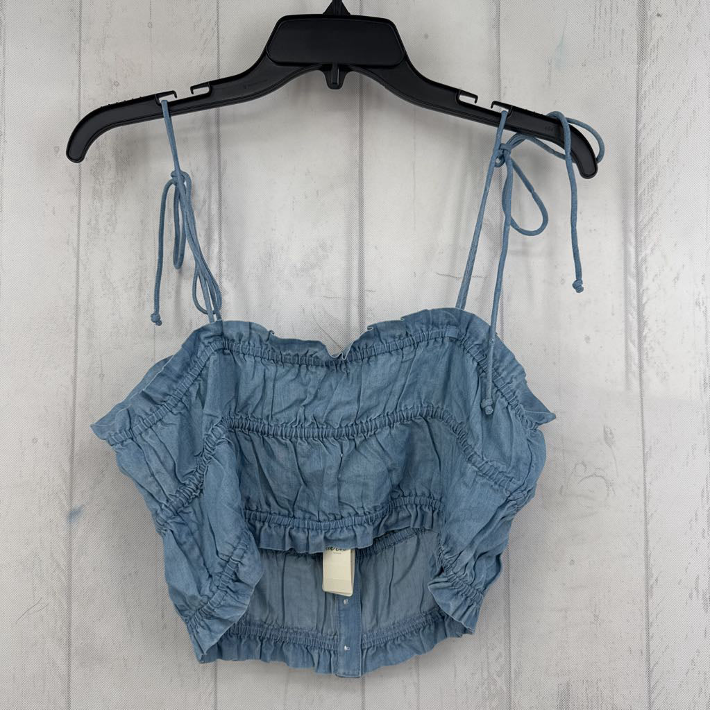 R40 M denim crop tank