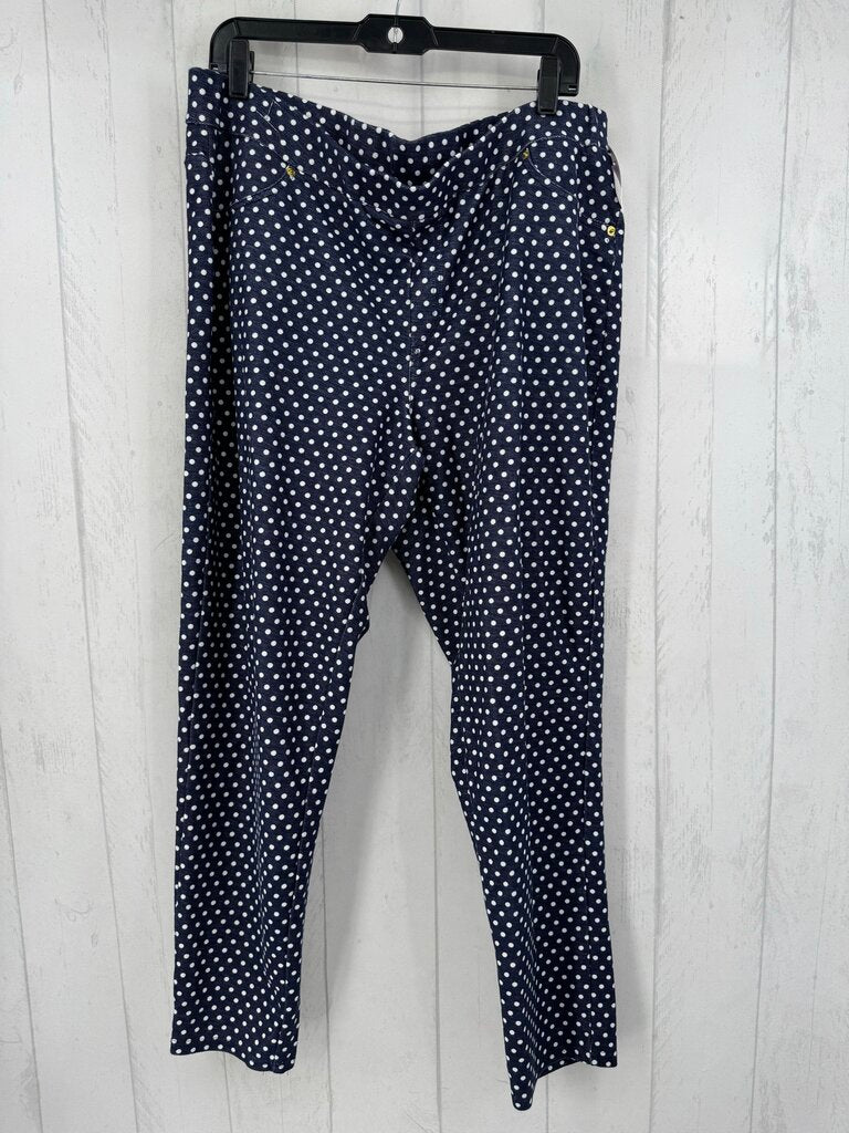 2X knit polka dot pant