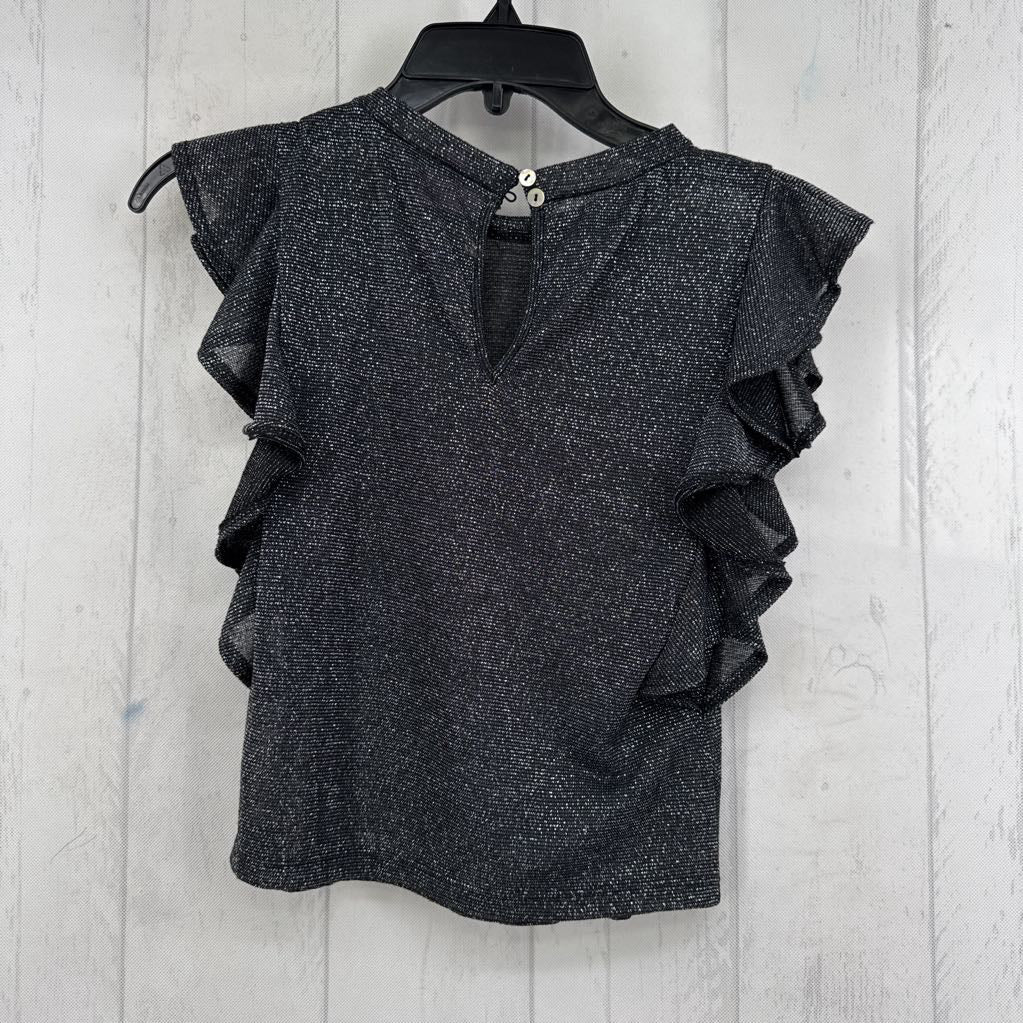 XS semi-sheer ruffled cropped top