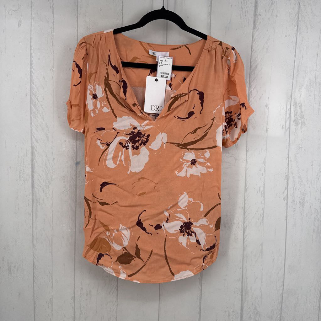 M flower print s/s top