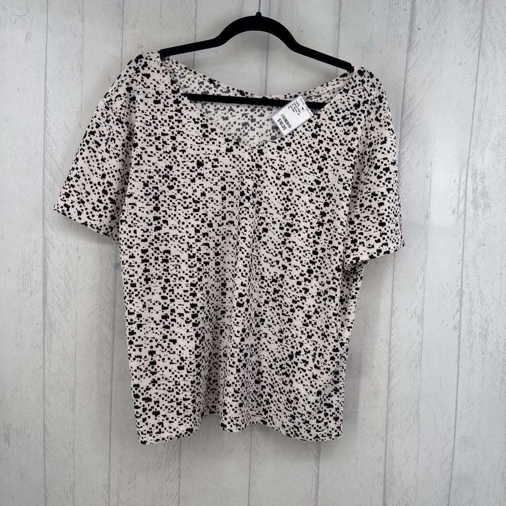 XL flutter slv geometric print top