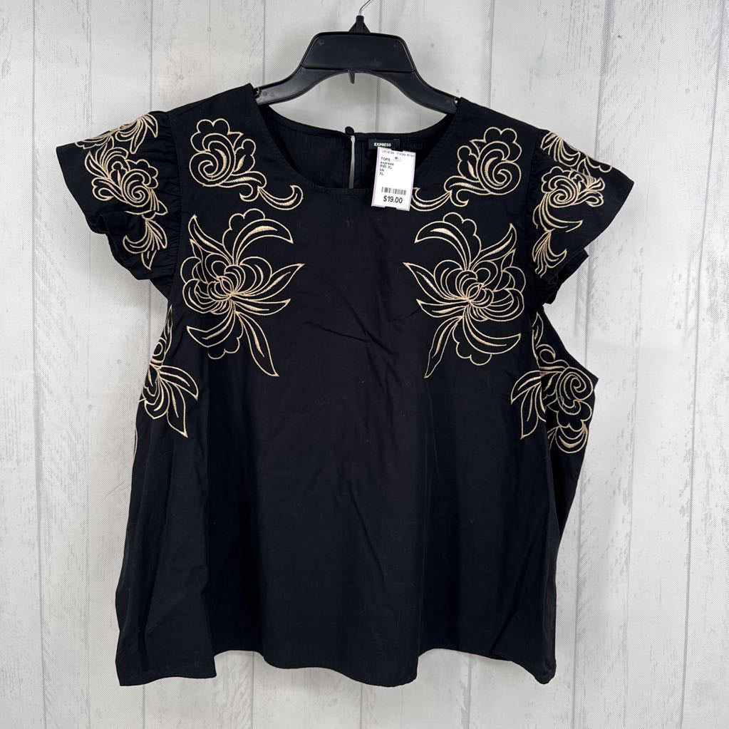 R60 XL embroidered s/s top