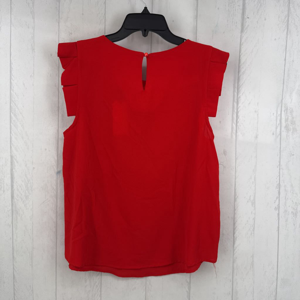 L ruffle s/s scoop neck top