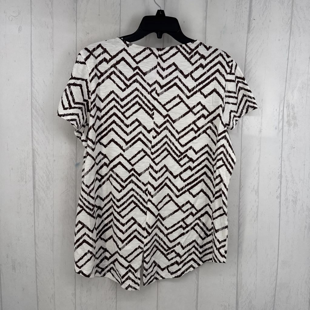 L s/s chevron ikat pattern top