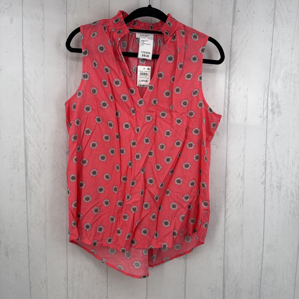 L flower print hi-low tank