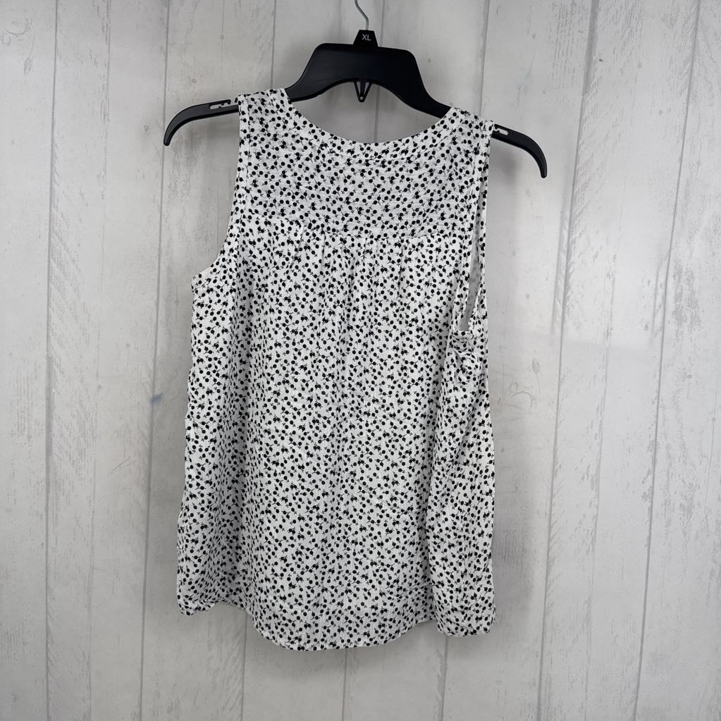 R56 XS printed pleated half button tank