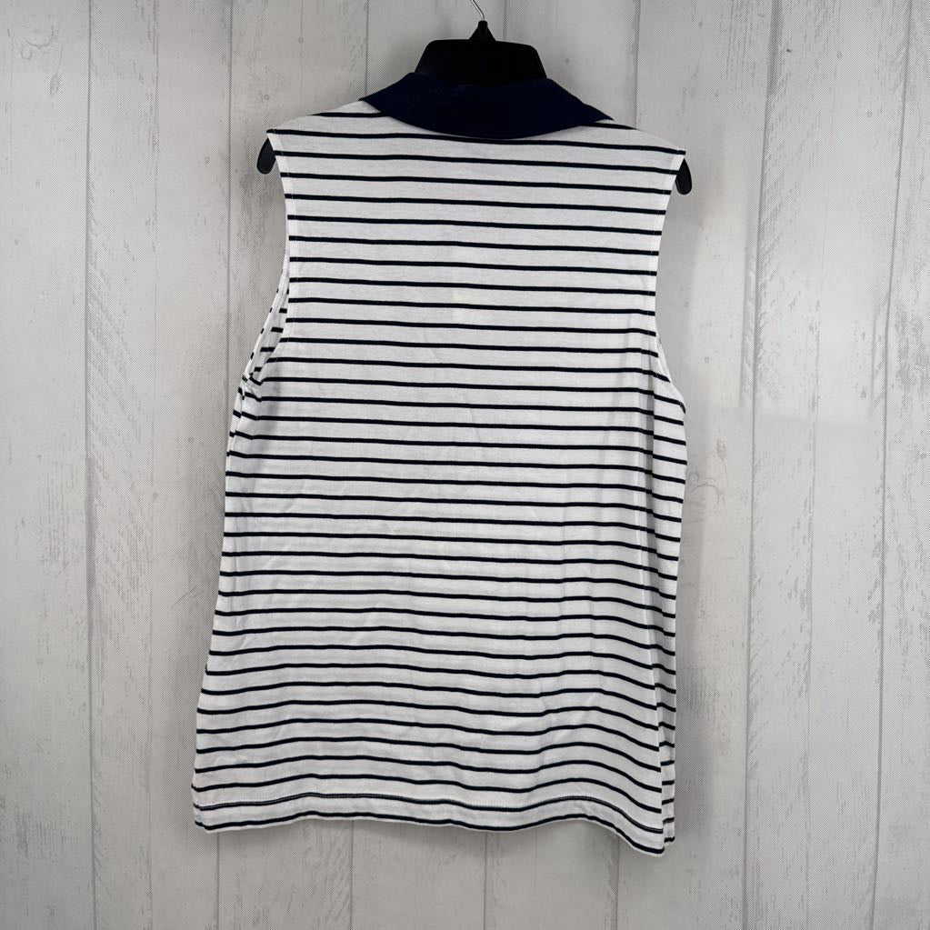 M stripe collar tank
