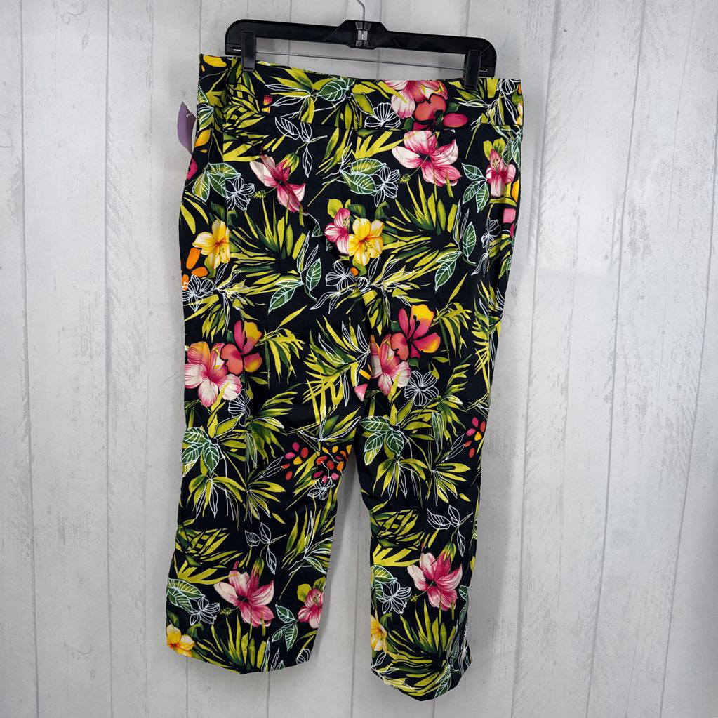 14 tropical print pull-on capris
