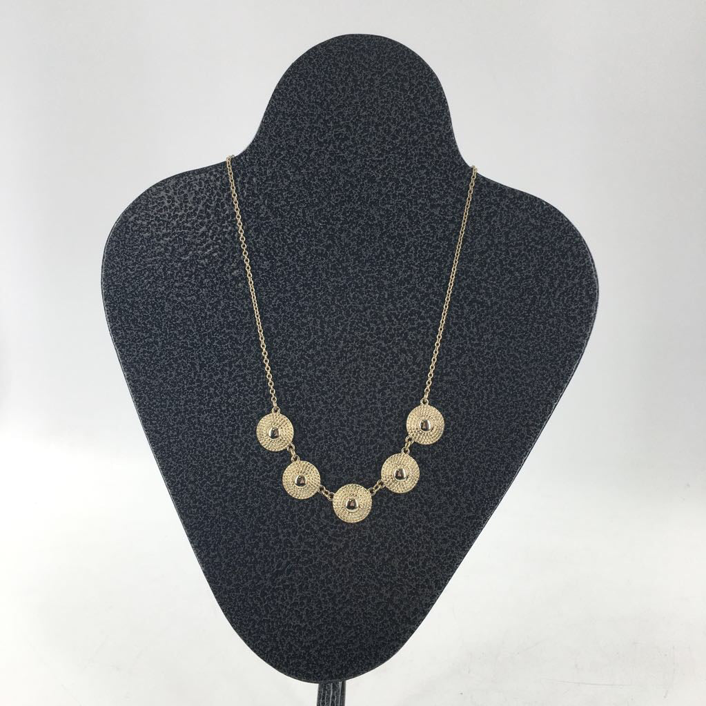 9" gold tone medallion necklace
