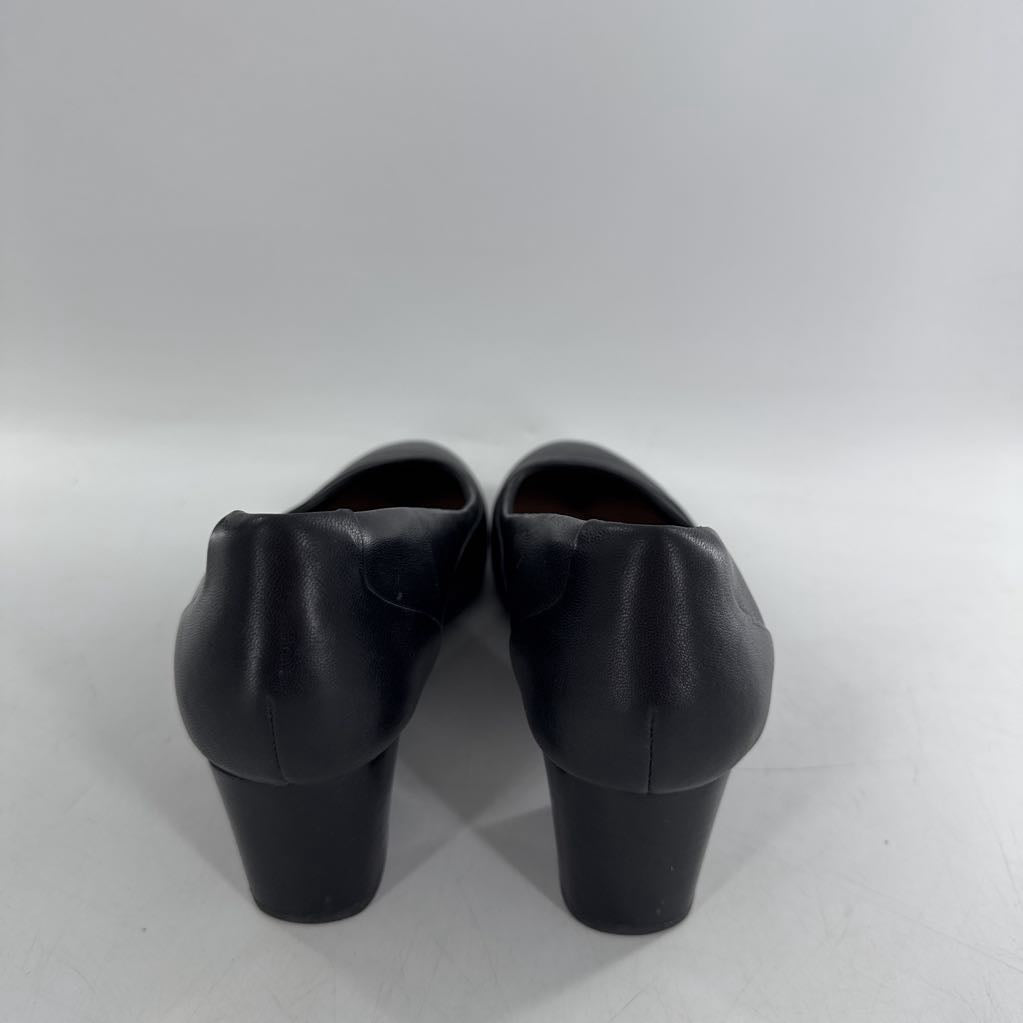 8.5 leather low-heel pumps