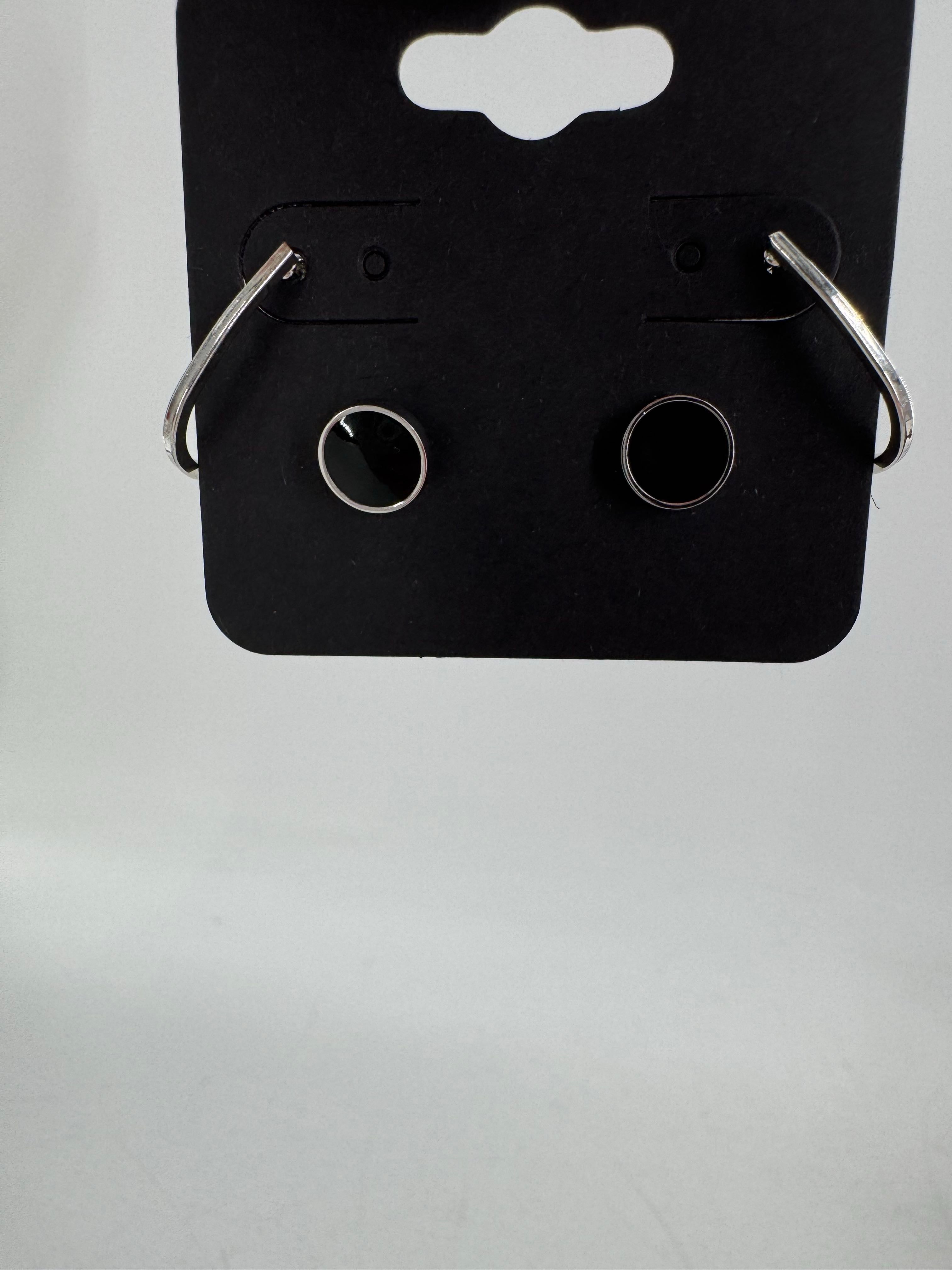 silver & black 2pc earring set