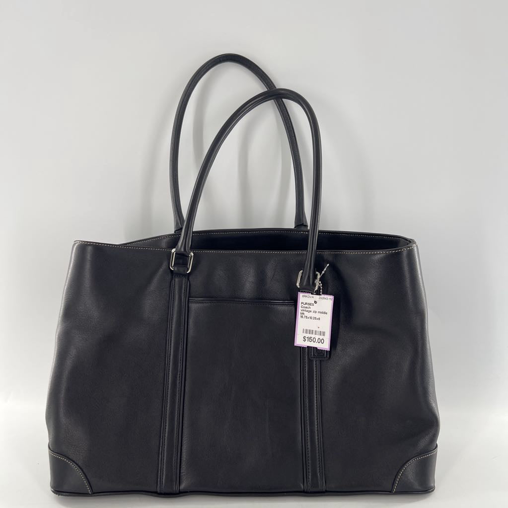 vintage zip middle compartment tote