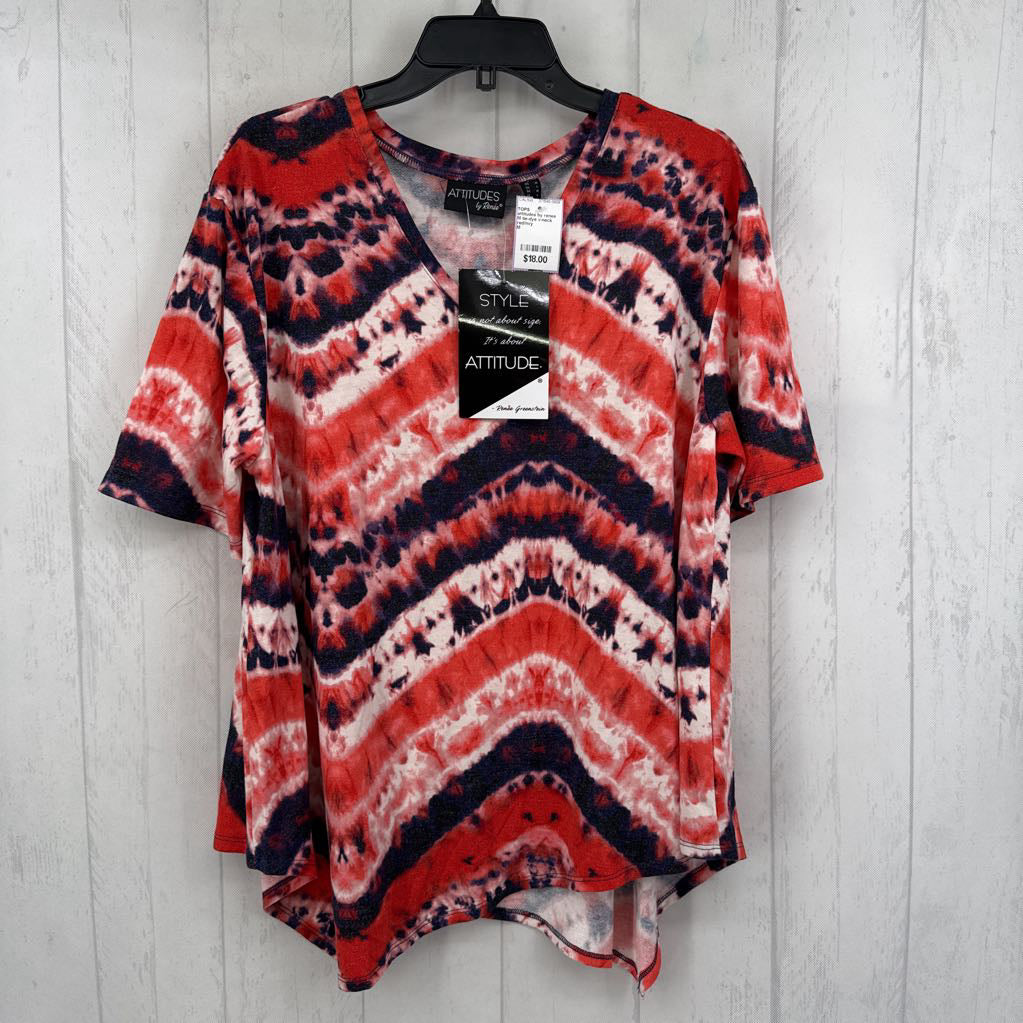 M tie-dye v-neck s/s tee
