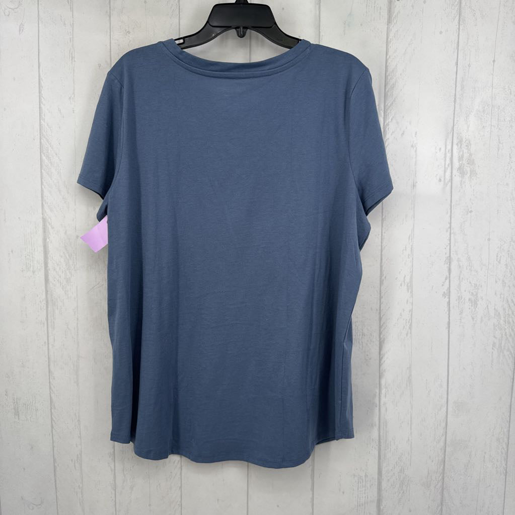 XL embroidered v-neck s/s tee-blessed mama