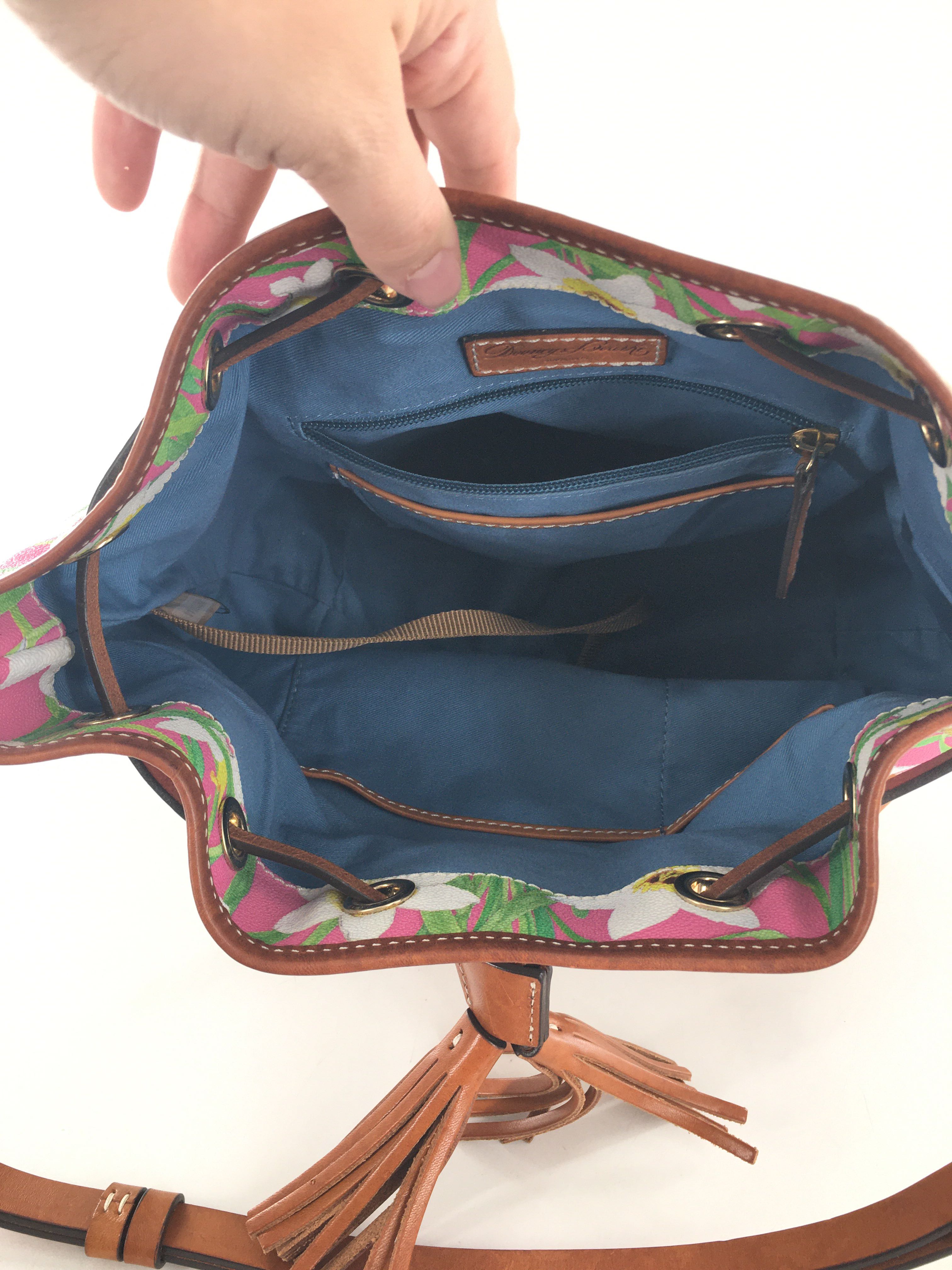 floral drawstring bucket shoulder baq