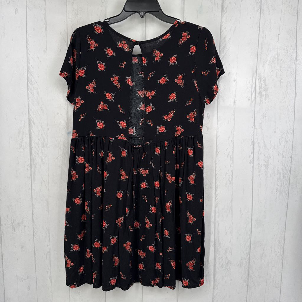 M flo print open back s/s dress