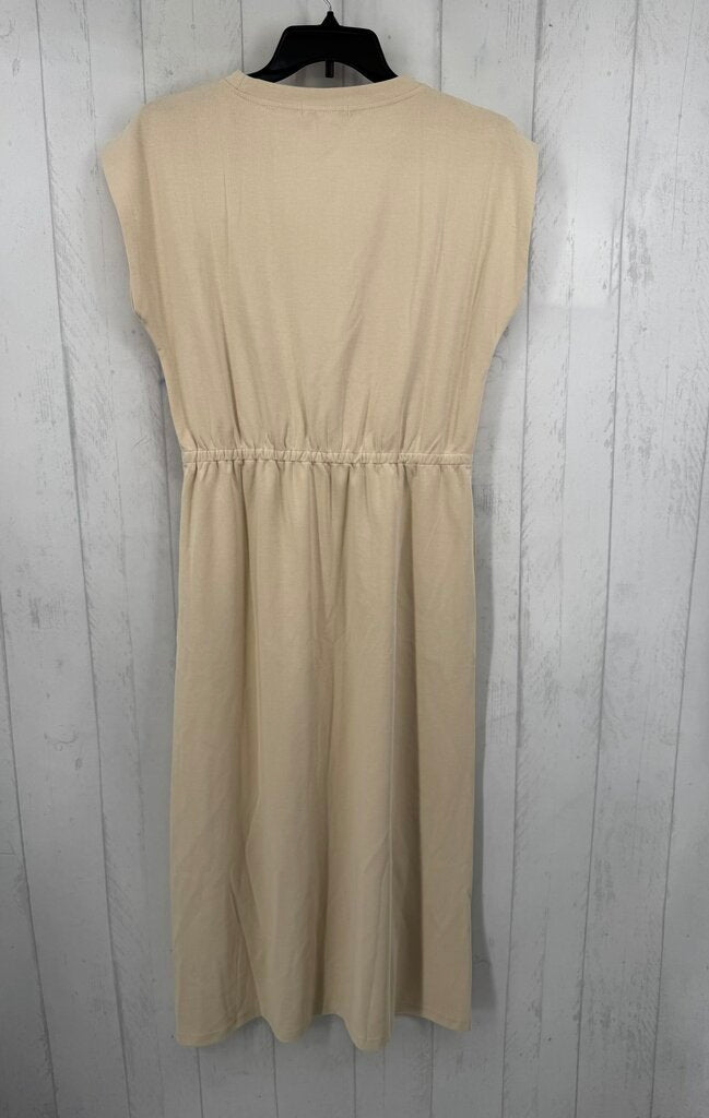 L ribbed elastic waist s/s dress
