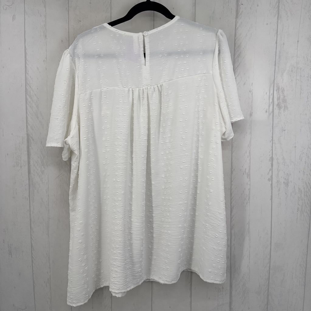 3XL swiss dot flutter slv top