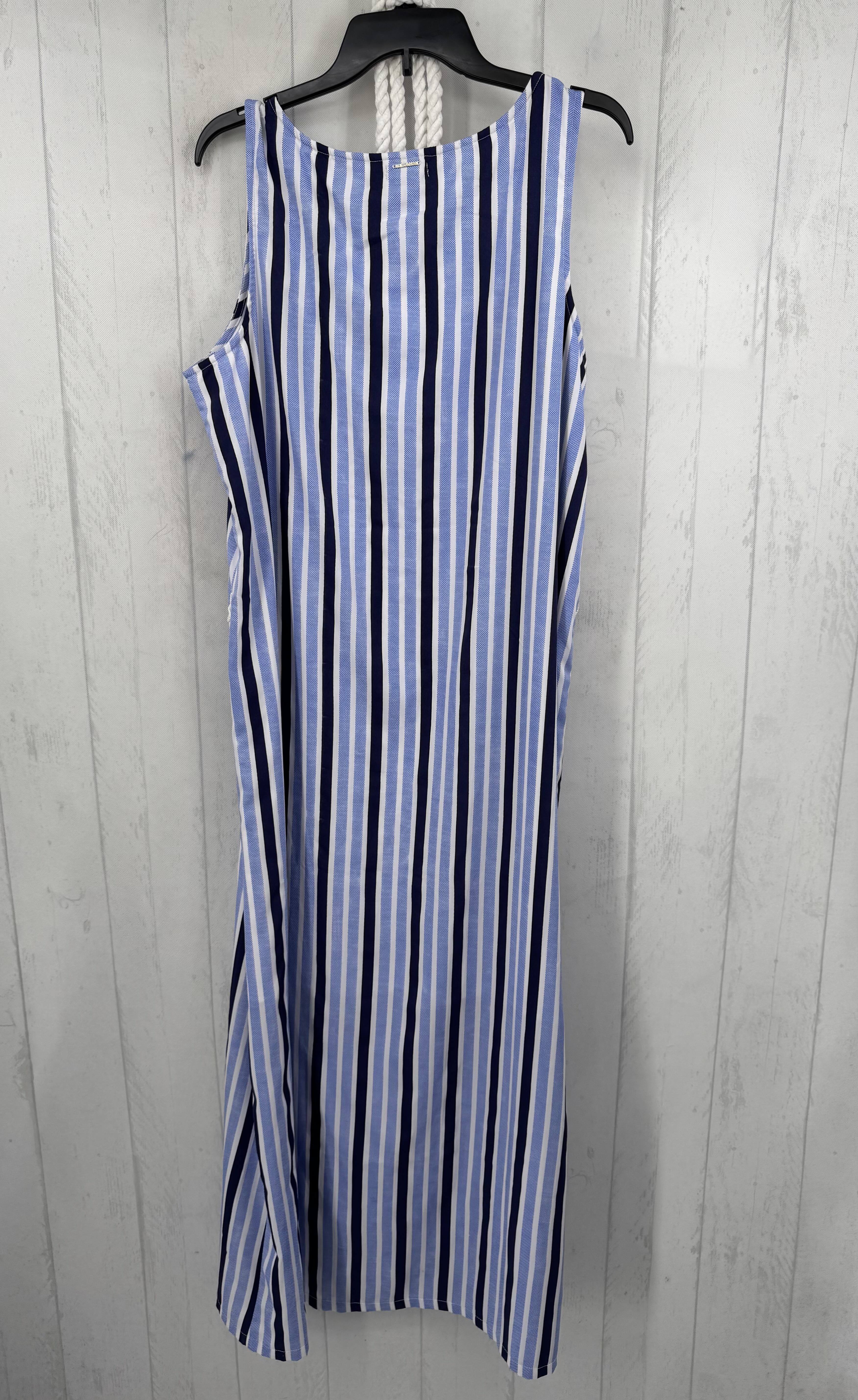XL striped belted slvls dress
