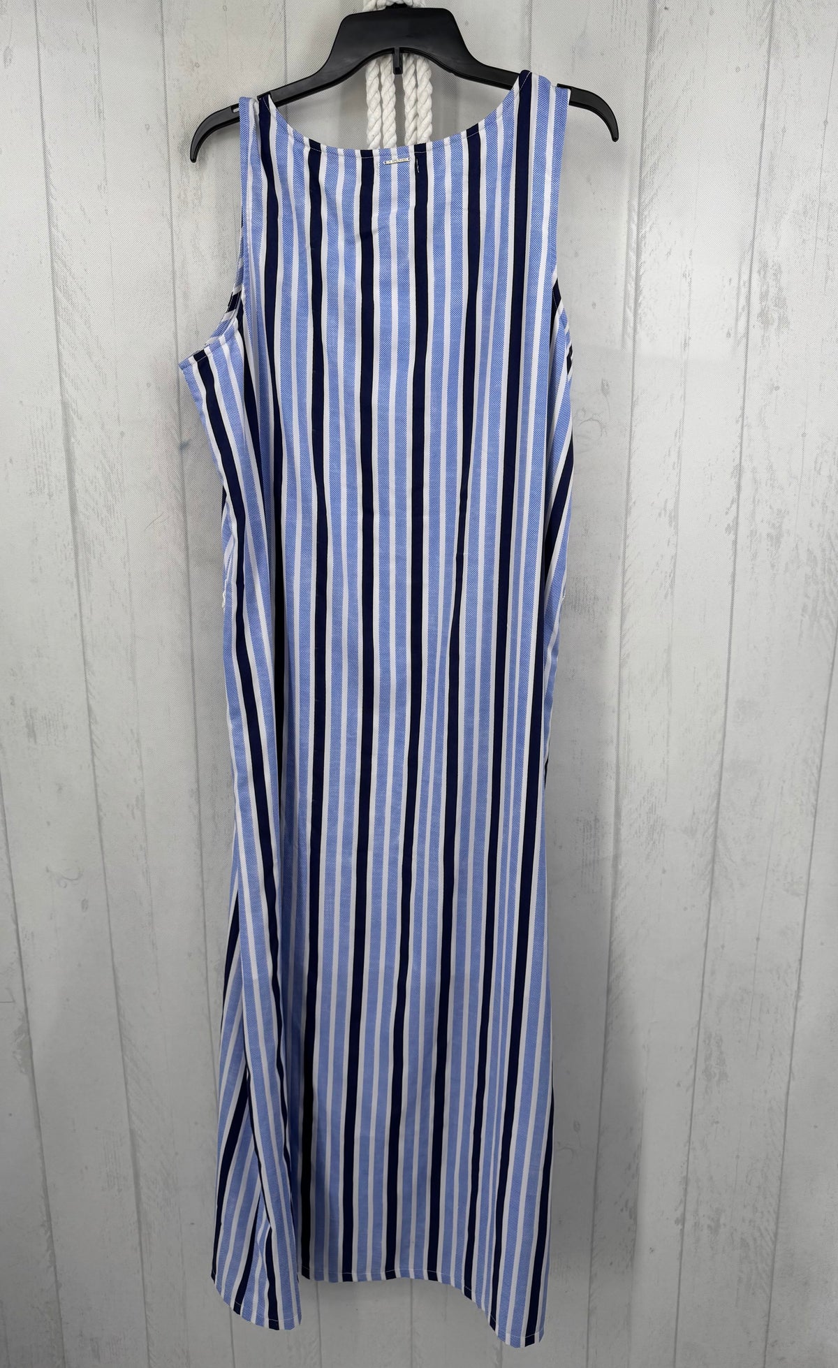 XL striped belted slvls dress