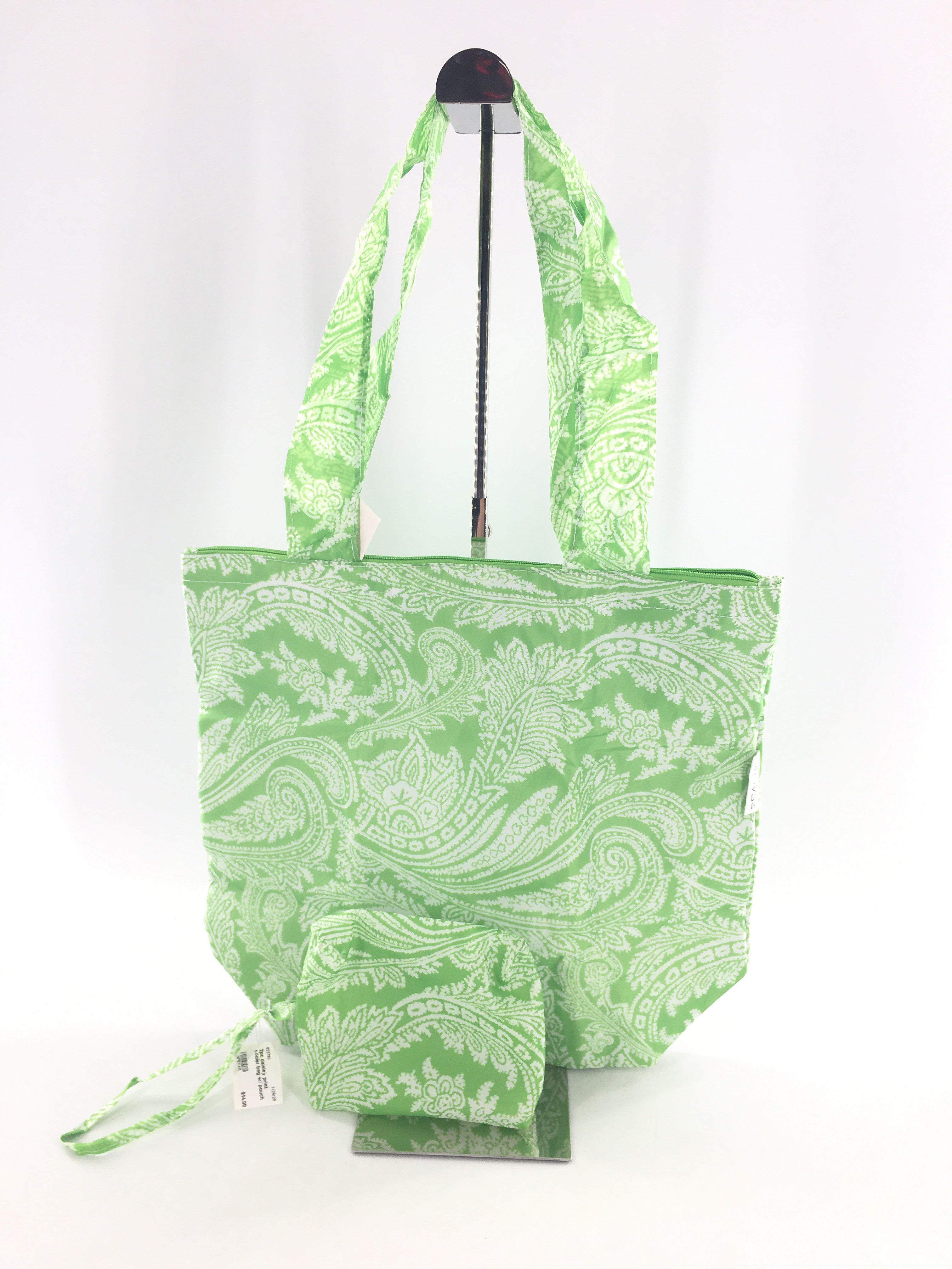 2pc paisley print cooler bag w/ pouch