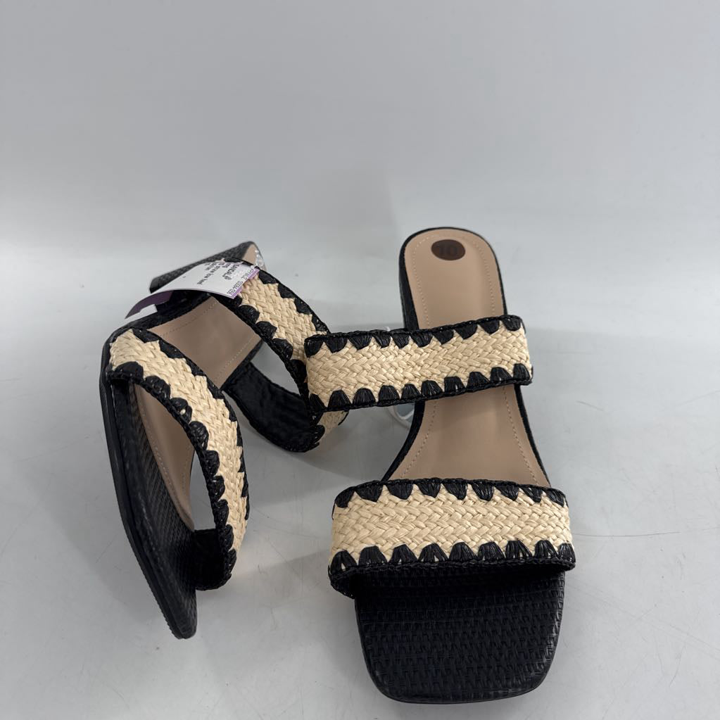 10 straw low heel sandal