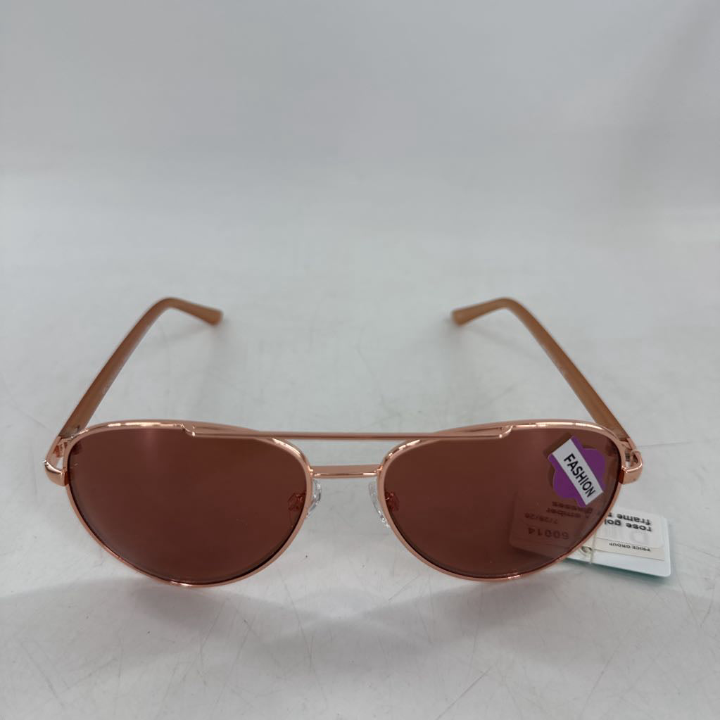 rose gold & amber frame sunglasses