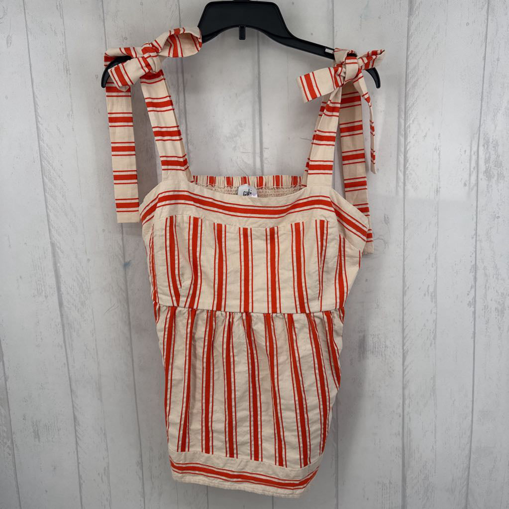 L striped peplum tank