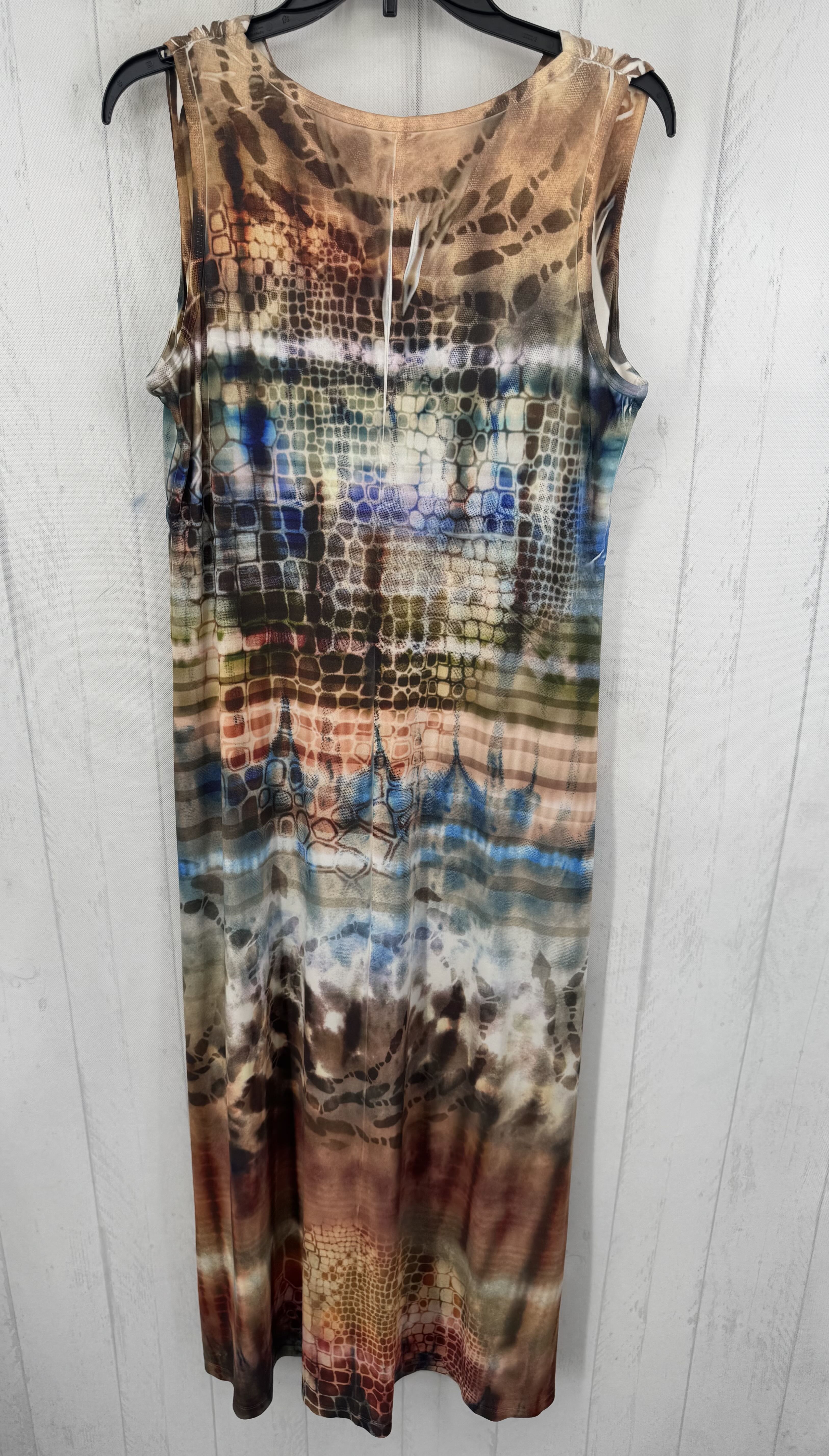 L printed v-neck slvls dress