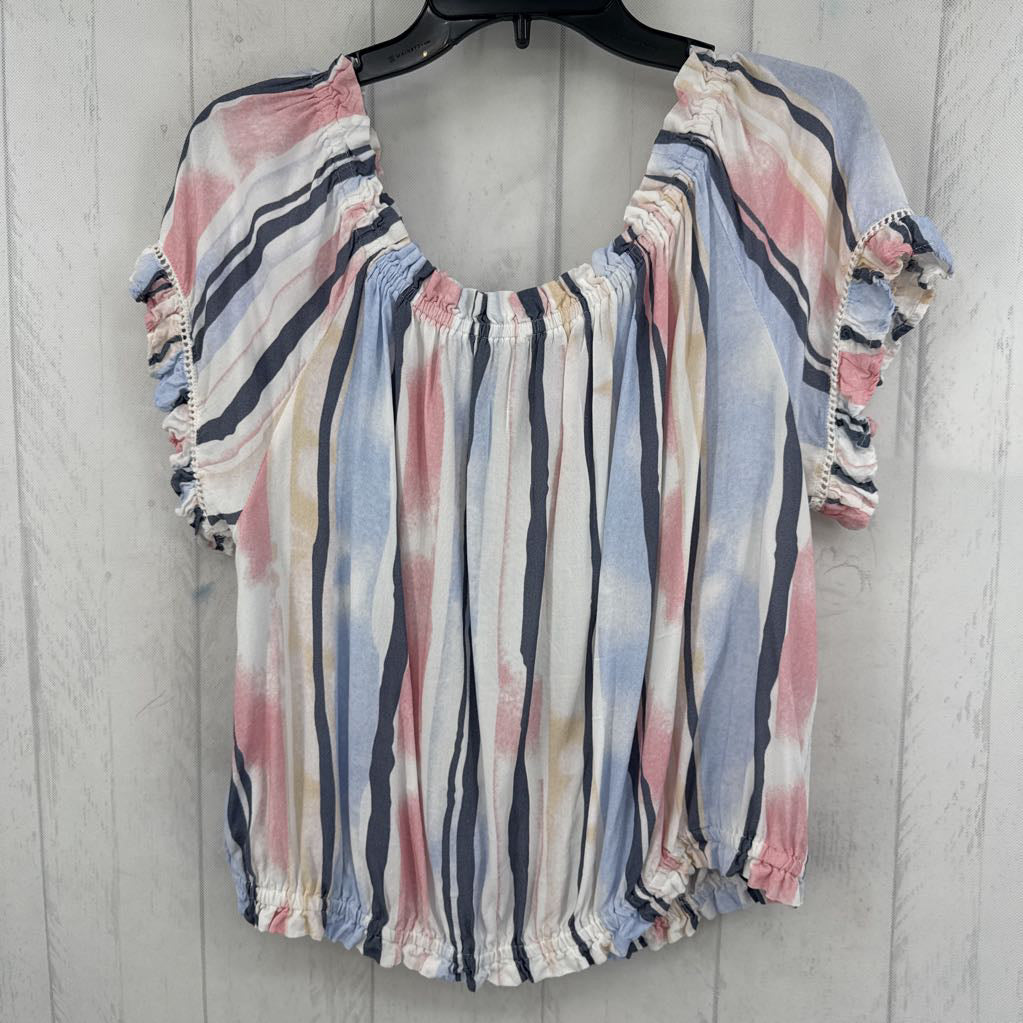 L striped s/s top