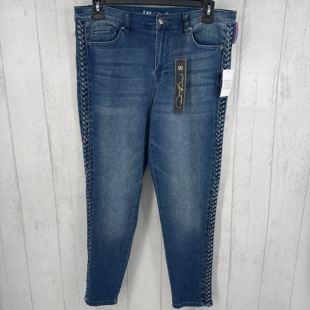 14p braided trim skinny jean