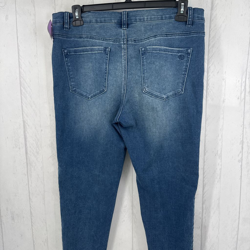 14p braided trim skinny jean