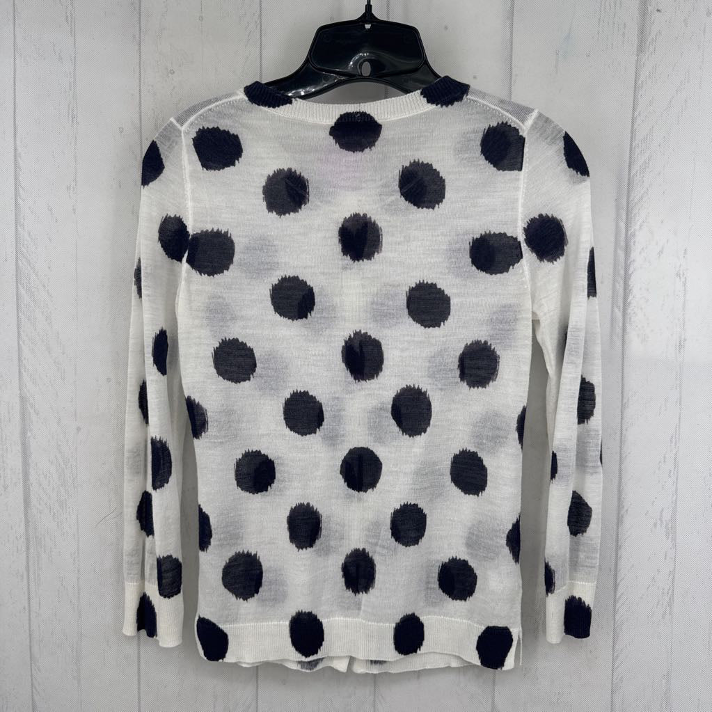 XS polka dot lightweight button down cardi