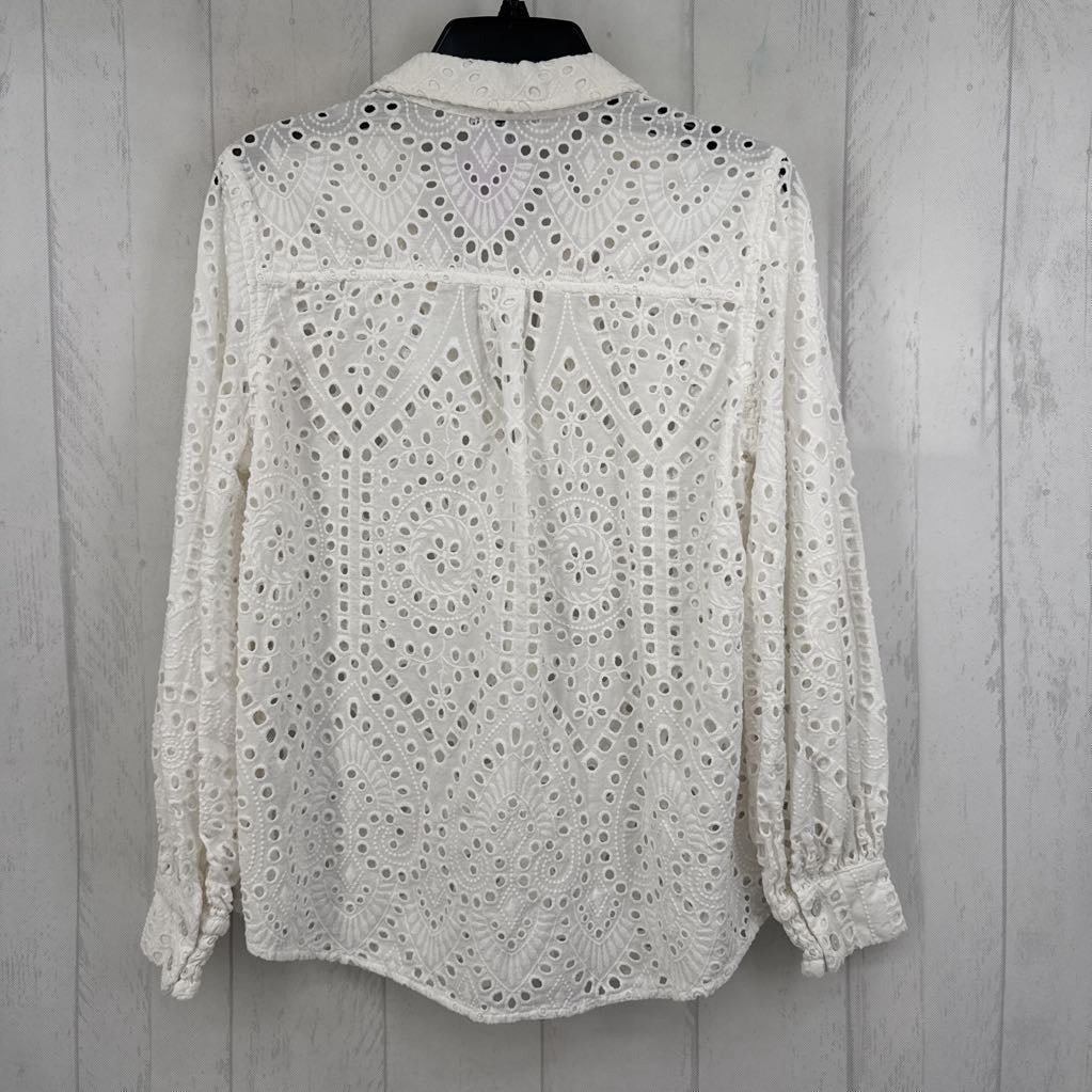 L l/s eyelet half button shirt