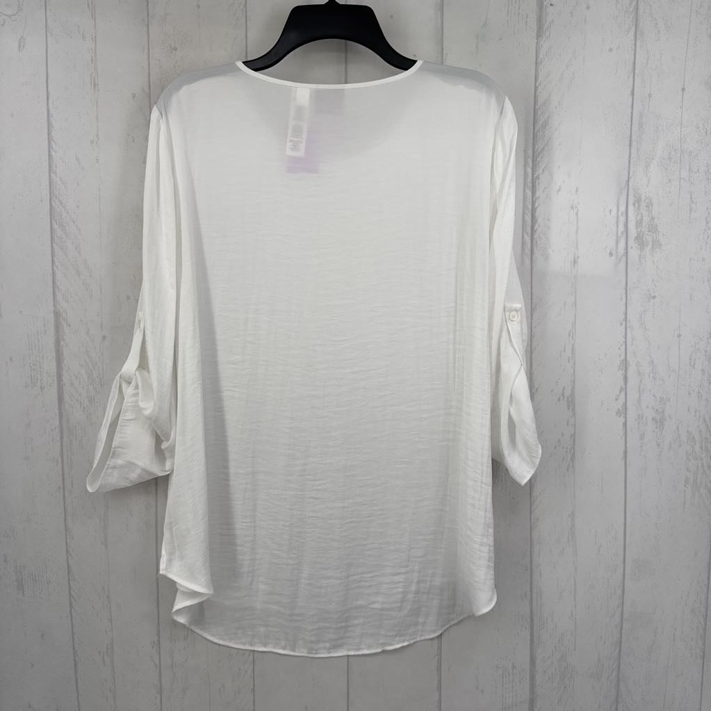 L tab slv scoop neck top