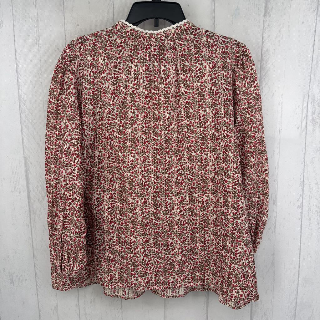 XL flo print button down l/s top