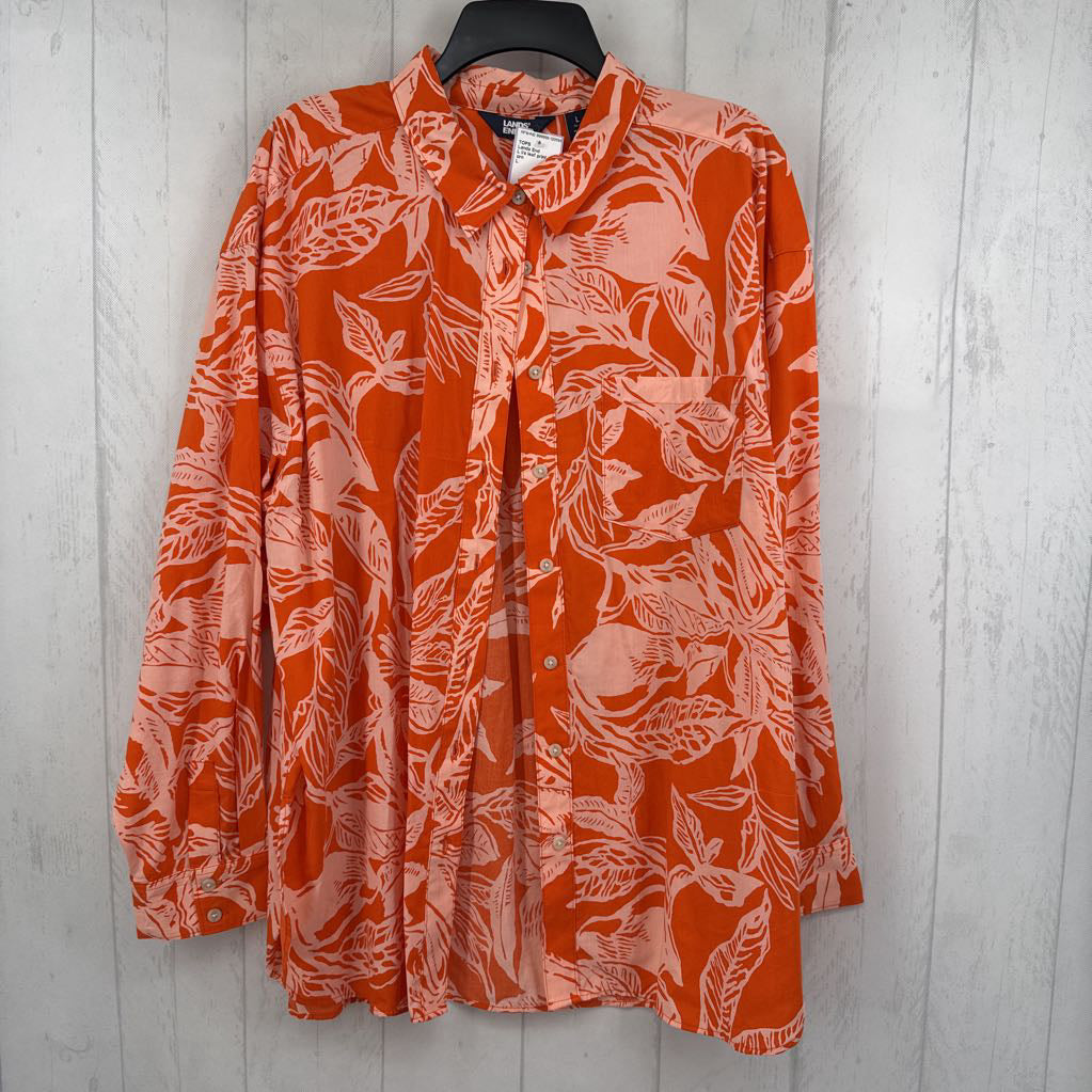 L l/s leaf print button shirt