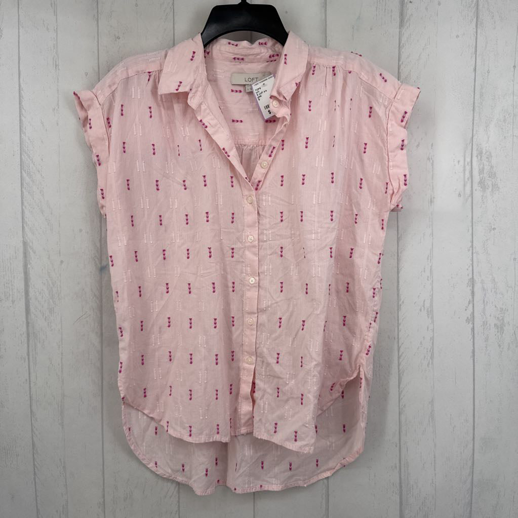 S cuff s/s embroidered button shirt