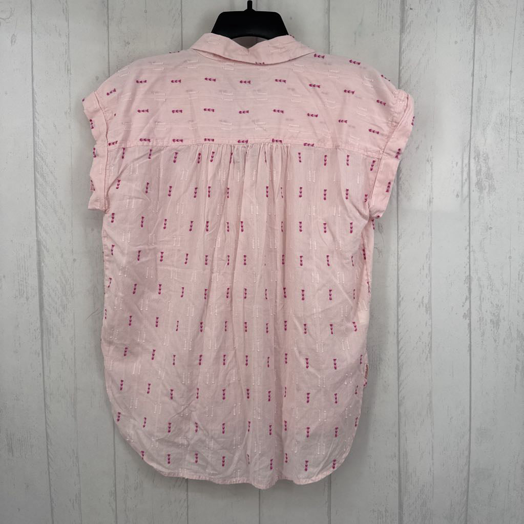 S cuff s/s embroidered button shirt
